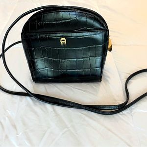 etienne aigner genuine leather shoulder bag